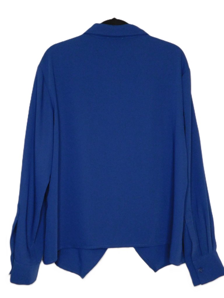 Ruti Handkerchief Zipper Blouse | Dark Royal Cobalt Blue | Euc | 4 / Small — image 4 of 8